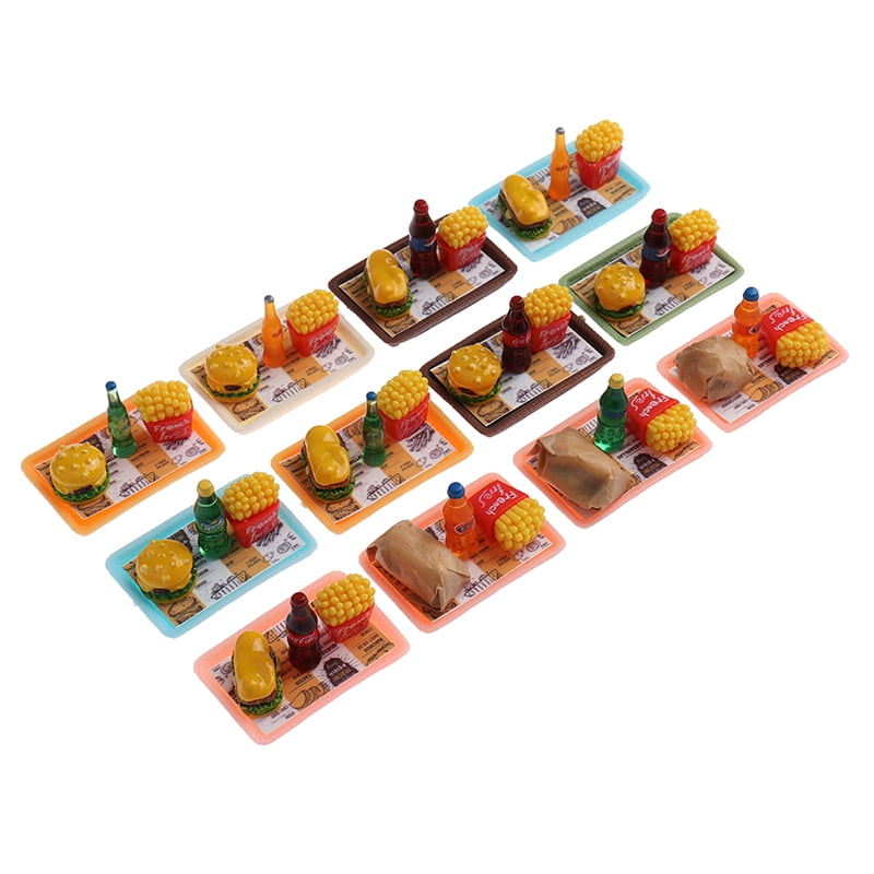 5PCS Miniature Food Kitchen Toy Dollhouse Simulation Hamburgers Kids Toys 