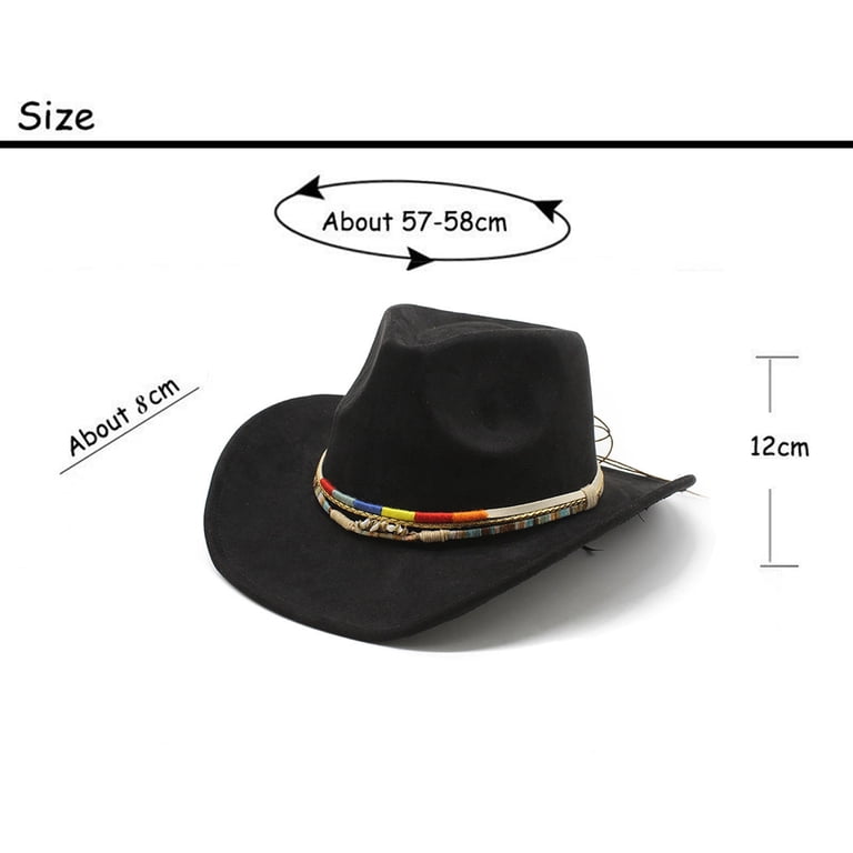 Rdhnmea Cowboy Hat for Women and Men Felt Wide Brim Classic  display picture 3