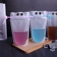 thumbnail image 1 of CRCMURE Rack Beverage Transparent 500ML Bag Ziplock Bag Packaging Juice One-time Bag Frosted Kitchen，Dining & Bar, 1 of 5