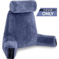 thumbnail image 4 of Husband Pillow Medium Cover Only Dark Blue, Cozy Microfiber Bed Rest Pillow Cover with Arms - Array of Colors - Generous Side and Back Pockets - Perfect Fit for Your Favorite Comfy Reading Pillow, 4 of 5