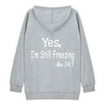 thumbnail image 2 of Gibobby Sudadera de mujer, Casual Sudadera con Capucha para Mujer(Gris,XG), 2 of 4