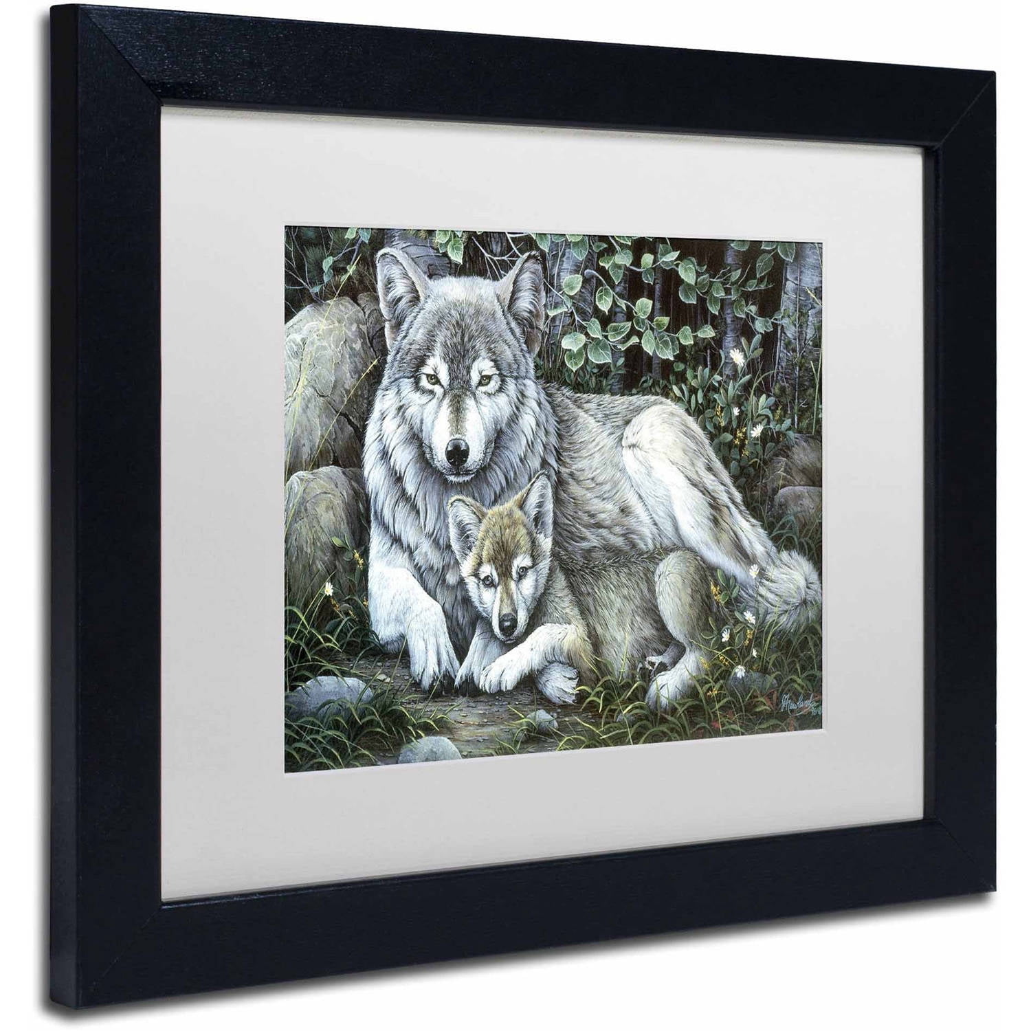Trademark Fine Art 'Tender Moment' Canvas Art by Jenny Newland, White Matte, Black Frame