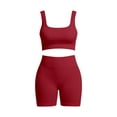 thumbnail image 3 of High Waisted Biker Yoga Shorts for Women Tummy Control Fitness Shorts & Cropped Vest Cami Tops Sets ( XL), 3 of 5