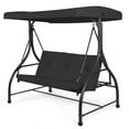 thumbnail image 1 of Costway Converting Swing Canopy Hammock 3 Seats Patio Deck Furniture Black, 1 of 8