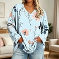 thumbnail image 2 of Long Sleeve Shirts for Women Sawvnm Women Fashion Plus-Size V-Neck Long Sleeved Printing Top 2XL, 2 of 7