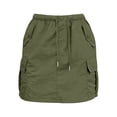 thumbnail image 4 of XIAOCHA Multi-Pocket Cargo Skirt for Women Elastic Waist Summer Casual Mini Skort, 4 of 6