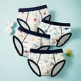 thumbnail image 2 of Toddler Underwear Boys Size 3-4 Years Kids Baby Cute Cartoon Comfortable 4Pcs Adorable Colorful Lightweight Delicate Navy Girls Panties, 2 of 4