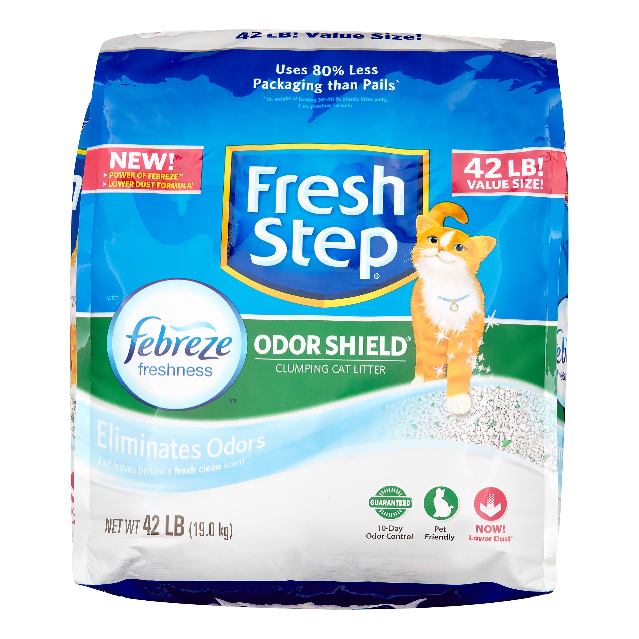 Fresh Step Odor Shield, Scoopable, Clumping, Scented Cat Litter, 42lb