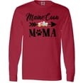thumbnail image 3 of Inktastic Maine Coon Mama with Flowers and Arrow Long Sleeve T-Shirt, 3 of 5