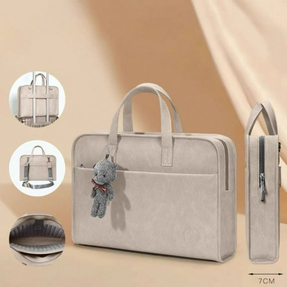 New Waterproof Handbag Large Capacity Sleeve Bag Briefcase Bag Laptop Bag 14 16 inch KHAKI 16 INCH