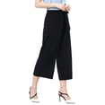 thumbnail image 6 of yillto Women Wide Leg Capris Pant Palazzo Dressy Casual Trousers Summer High Waist Lounge Capri Pants, 6 of 7