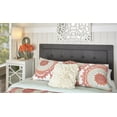 thumbnail image 2 of Linon Sibley Button Tufted Full or Queen Headboard, Charcoal Linen Fabric, 2 of 3
