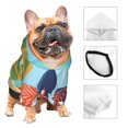 thumbnail image 3 of Fotbe Hello Summer3 Print Small Dog Sweater Hoodies Pet Grey Hooded Soft Fleece Sweatshirts with Pocket Fall Winter Puppy Cat Sweaters Warm Clothes-X-Small, 3 of 7
