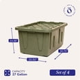 thumbnail image 4 of HOMZ Durabilt Bac de Rangement Robuste de 27 Gallons avec Couvercle à Pression (Lot de 4), 4 of 10
