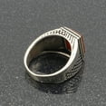 thumbnail image 6 of Silver Handmade Ring 925k Sterling Silver Red Rectangle Shape Carnelian GemStone Ring Men's Ring with Round Stones Outstanding Gift KCR024, 6 of 7