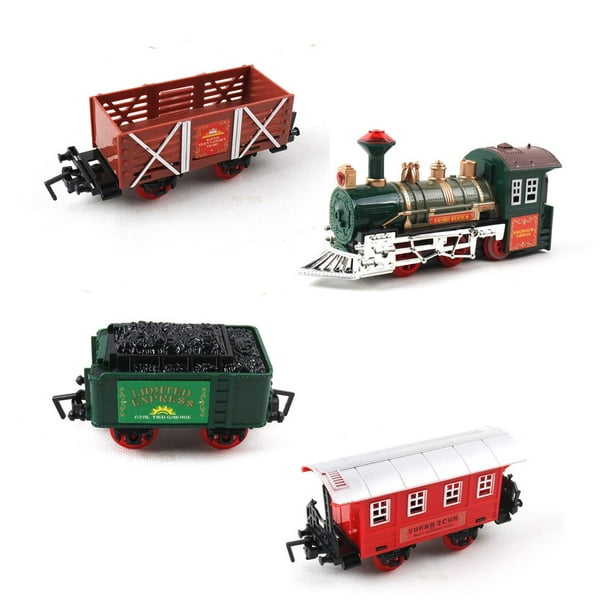 Train Set Toy with Smoke Lights Sounds Railway Battery Powered Birthday Gift for Boys Girls