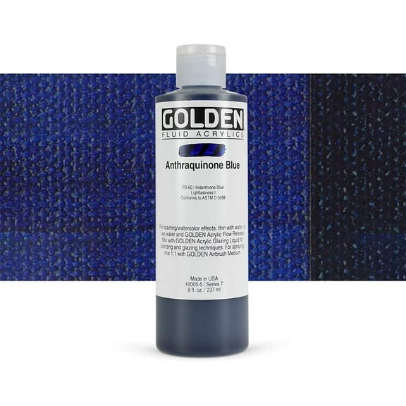 Golden - Fluid Acrylic - Anthraquinone Blue, 8 oz