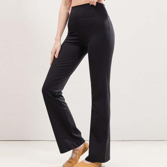 Women's Leggings Women's Solid Color Straight Tube Slightly Flared High Waist And Hip Lifting Exercise Fitness Yoga Pants Workout Pants Women Black M