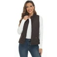 thumbnail image 6 of LK women's vest - Stand Collar Lightweight Padded Gilet for Women (Brown-L), 6 of 8