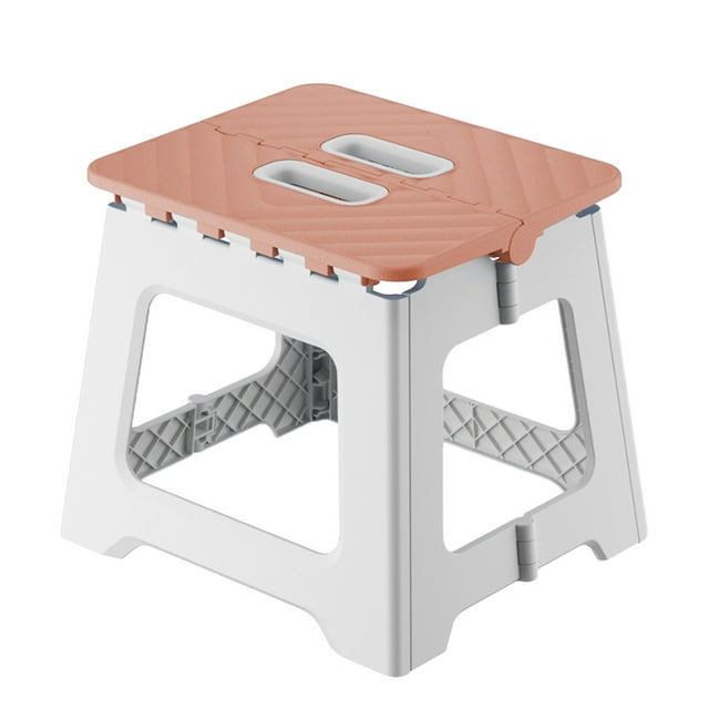 Pink Portable Folding Stool Small Plastic Low Stool For Outdoor Camping Home Use Lightweight Compact Foldable Chair For Assembly Installation Easy Storage 8.85X7.48X7.08 Inches 0.94Lb