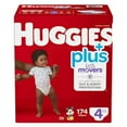 thumbnail image 1 of Huggies Little Movers Plus, Size 4, Pack of 174, 1 of 1