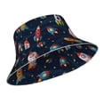 thumbnail image 2 of Kll Spaceships And Stars Bucket Hat For Women Men Packable Travel Beach Sun Hat Outdoor Rave Accessories Reflective Fisherman Cap, 2 of 9