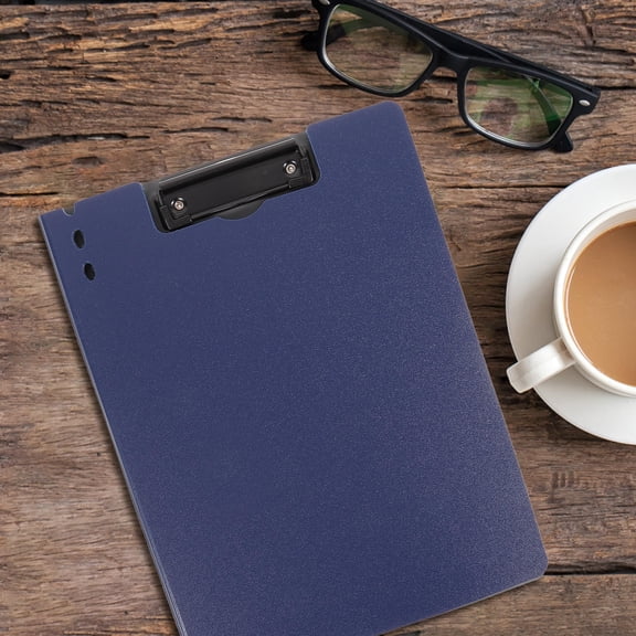 OUNONA Dark Blue Office Clipboard with File Clips Portable and Multi Functional