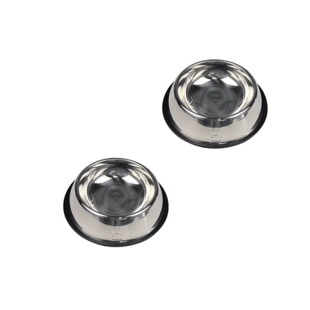 ACDANC 2Pcs Stainless Steel Dog Bowls Anti-Slip Raised Cat Food Bowl Set Rust-Resistant Pet Water Dish for Feeding Home and Travel 7.08 Inch