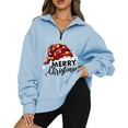 thumbnail image 1 of Sudaderas de Cuello Redondo de Navidad Para Mujer Moda Casual Manga Larga Plaid Impreso Tops Blusa Odeerbi  ODB190802, 1 of 5
