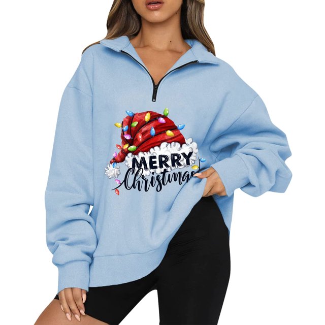 Sudaderas de Cuello Redondo de Navidad Para Mujer Moda Casual Manga Larga Plaid Impreso Tops Blusa Odeerbi ODB190802