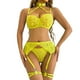 thumbnail image 1 of Gibobby Ropa interior mujer sexy Conjunto de Lencería Sexy para Mujer con Cinturones de Liga Conjunto de Sujetador y Bragas de Encaje Sexy(Amarillo, M), 1 of 5