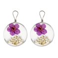 thumbnail image 4 of Colgante redondo Colgante de flor Colgante de de flores secas DIY redondo de cristal Púrpura Yuyangstore Los encantos secados de la flor, 4 of 8