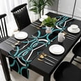 thumbnail image 3 of Turquoise Geometric Table Runner 72 Inches Long, Modern Abstract Aesthetic Striped Art Kitchen Coffee Dining Table Decoration for Home Party Birthday Wedding Home Decor 13x72 Inches, 3 of 8