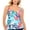 Blue, variant on SWIM SOLUTIONS Women's Blue Palm Print Stretch Full Bust Support Fixed Cup Tiered Lined Deep V Neck Adjustable Tankini Swimsuit Top 8