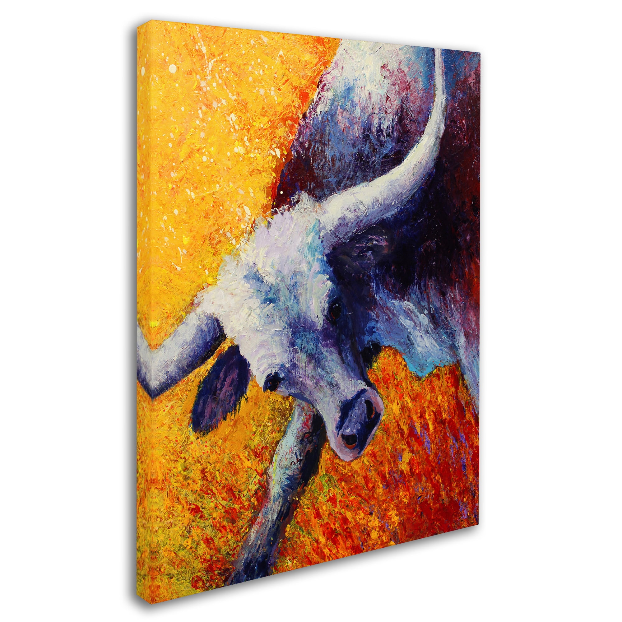 Trademark Fine Art 'Blue Steer' Canvas Art by Marion Rose