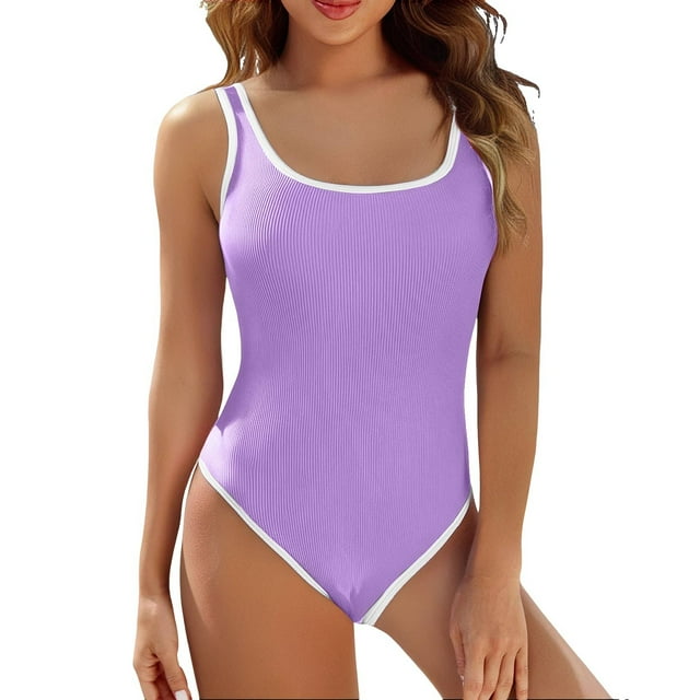 FhsagQ Ensembles de Maillots de Bain pour Femmes avec Robe Maillot de Bain une Pièce Taille Haute Maillot de Bain Col en U Maillot de Bain pour Femmes Ensemble de Maillots de Bain Résille Violet TG