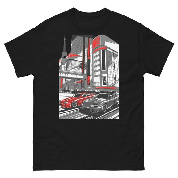 Japan Rivals Supra Skyline gtr mk2 t-shirt (Black, S)