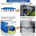 thumbnail image 4 of COBIZI 10x30 Pop Up Canopy Tent with 8 Sidewalls, Heavy Duty Waterproof UPF 50+ Commercial Instant Gazebo, Ez Setup for Party, Wedding & Trade Show, Includes Roller Bag, Blue, 4 of 8