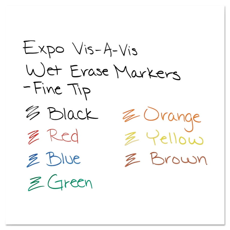 Vis-a-Vis Wet Erase Marker, Fine Bullet Tip, Assorted Colors, 4/Set Vis-a-Vis Wet Erase Marker, Fine Bullet Tip, Assorted Colors, 4/Set