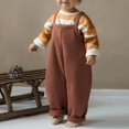 thumbnail image 3 of Odeerbi 6M-4Y Toddler Boys Girls Bib Overall Bermuda Shorts Corduroy Jumpsuit Camisole Romper Solid Color Summer Split Overalls, 3 of 4