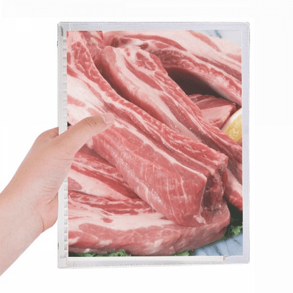 Rib Chop Raw Meat Food Texture Notebook Loose Diary Refillable Journal Stationery