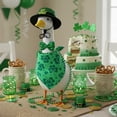 thumbnail image 6 of Porch Goose St. Patrick’s Day Outfits, Green Goose Outfits with Hat Bow Tie and Bandana, Clover Cement Goose Clothes Outfits for 23" Yard Garden Goose Statue Decoration, 6 of 6
