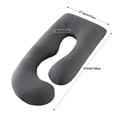 thumbnail image 6 of SHANNA 57in Full Body Pillow, Nursing, Maternity and Pregnancy Body Pillow, Extra Large J Shape Pillow and Lounger with Removable Cotton Cover-Dark Gray, 6 of 7
