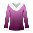 thumbnail image 4 of T-Shirt à Manches Longues pour Femmes Liquidation T-Shirt en Polyester pour Femmes T-Shirt de Noël en Peluche Col en Peluche Poignets en Peluche Dégradé T-Shirt à Manches Longues, 4 of 4