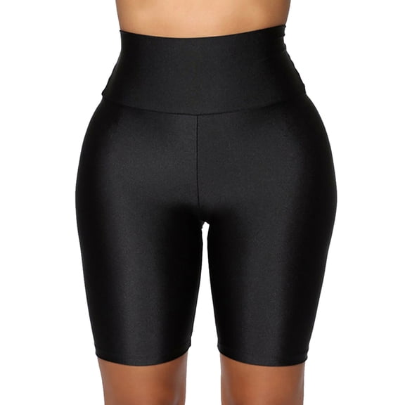 IDALL Yoga Shorts for Women Womens Shorts Fitness Solid Color Yoga Booty Shorts Running Gym Workout Shapewear Tummy Control High Waisted Shorts Women Black XL