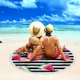 thumbnail image 6 of Matoen Microfiber Round Beach Towels Quicksand Descent Circular Blanket Fast Dry & Sandproof, Extra Large Picnic Table Circle Throws 60 inch with Fringe, 6 of 7