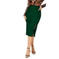 thumbnail image 4 of Lovskoo Women's Sequin Skirt Midi High Waist Elegant Sparkle Side Slit Pencil Skirt Party Cocktail Green, 4 of 6