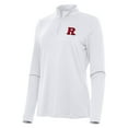 thumbnail image 2 of Women's Antigua  White Rutgers Scarlet Knights Reprocess Quarter-Zip Top, 2 of 3