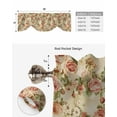 thumbnail image 6 of Tie Up Valance Curtain for Kitchen, Watercolor Pink Rose Floral on Vintage Rod Pocket Short Curtains Adjustable Tie-Up Shade Valances, Flower Leaves Window Treatment for Bathroom Living Room Bedroom, 6 of 7