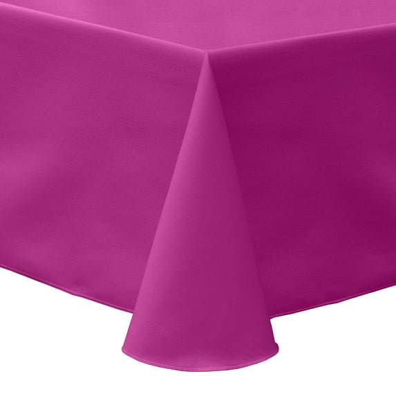 Ultimate Textile (2 Pack) Poly-cotton Twill 72 x 120-Inch Oval Tablecloth - for Home Dining Tables, Raspberry Red